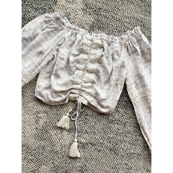 Surf Gypsy Crochet Off Shoulder Crop Top - Picture 6 of 8